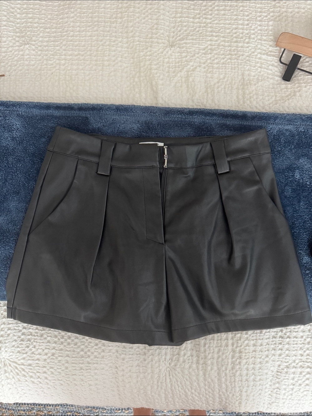 TCEC Black Faux Leather Shorts with Tag